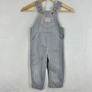 VINTAGE Ruffniks Striped Conductor Overalls Sz 3